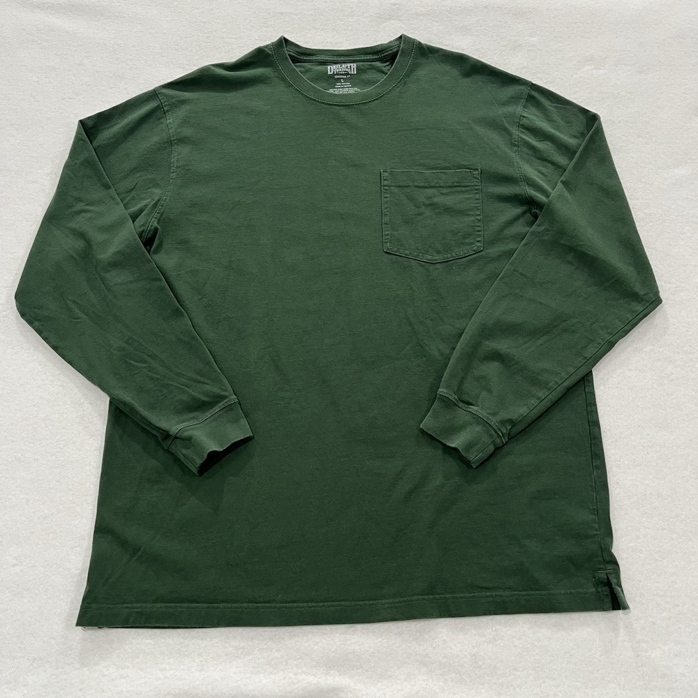 Duluth Trading Co Longtail Men's T-Shirt Long Sleeve Size Large Green